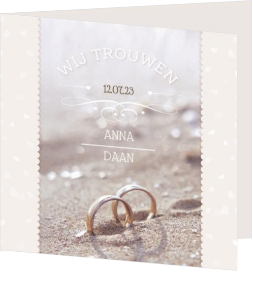 Trouwkaarten met ringen thema - trouwkaart 124022BA