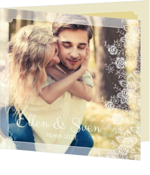 Romantische trouwkaarten - trouwkaart 124041BA