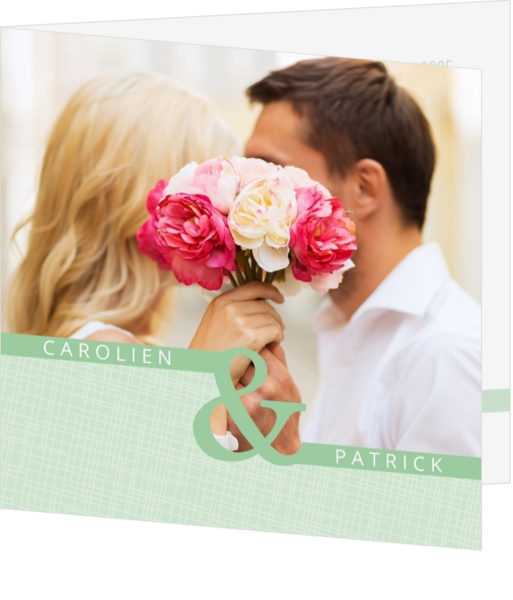 Trouwkaarten met een eigen foto - trouwkaart 124126BA
