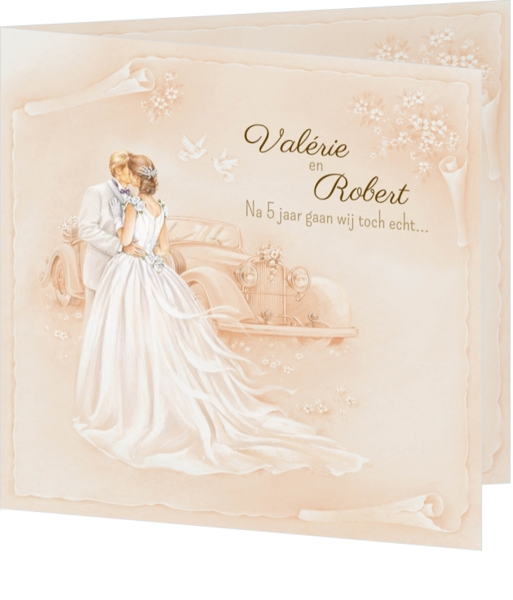 Chique klassieke trouwkaarten - trouwkaart 124135BA