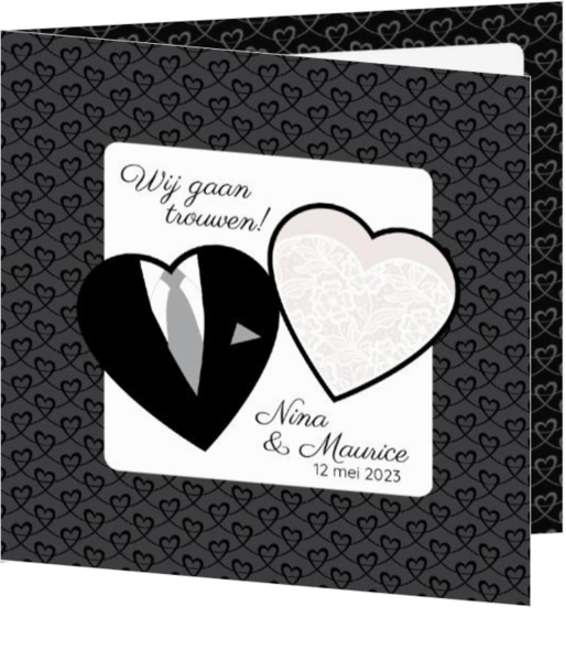 Chique klassieke trouwkaarten - trouwkaart 126002BEA