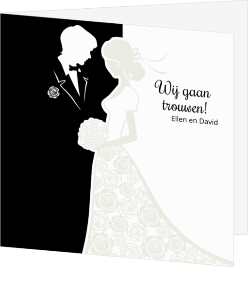 Chique klassieke trouwkaarten - trouwkaart 126013BEA