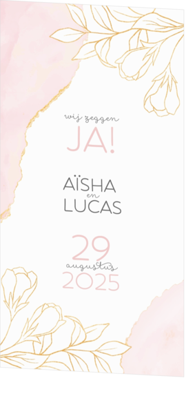 Trouwkaarten met bloemen ontwerp - trouwkaart 202014-00