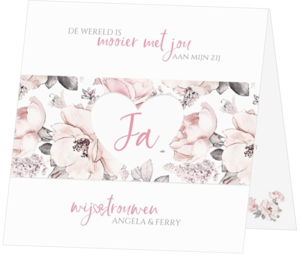 Trouwkaarten met bloemen ontwerp - trouwkaart 202030-00