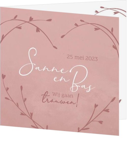 Romantische trouwkaarten - trouwkaart 202039-00