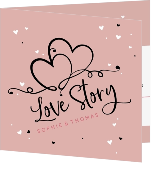 Huwelijkskaart - Our Love Story 