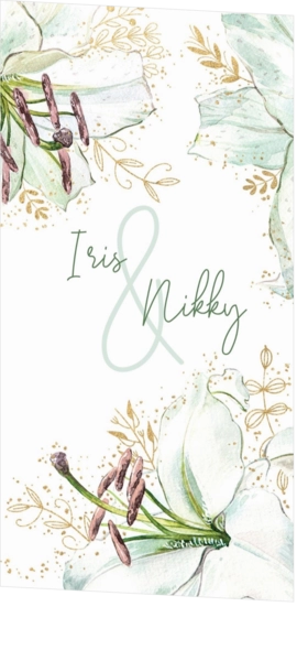 Huwelijkskaart - Aquarel lelies