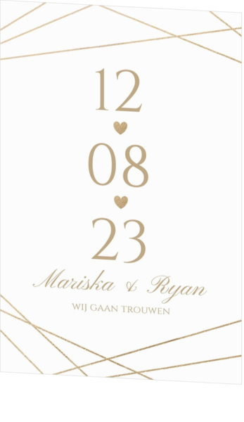 Moderne trouwkaarten - trouwkaart 212045-00