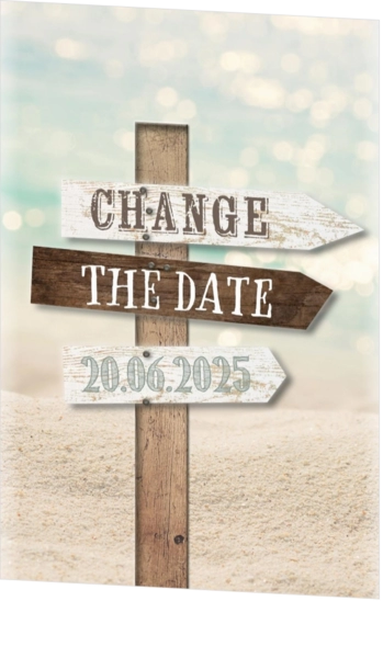 Change the date kaart strand
