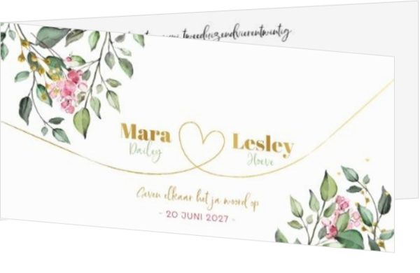 Trouwkaarten met bloemen ontwerp - trouwkaart LCT245