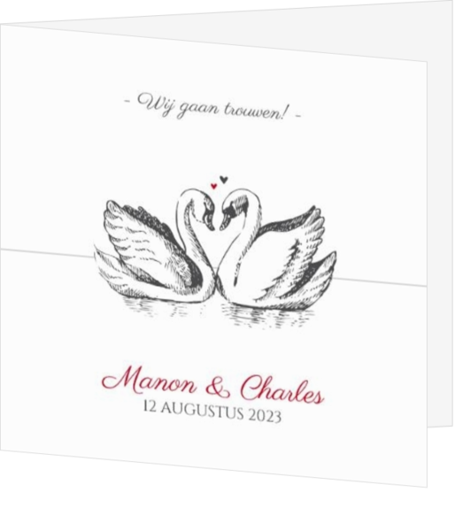 Chique klassieke trouwkaarten - trouwkaart 212073-00