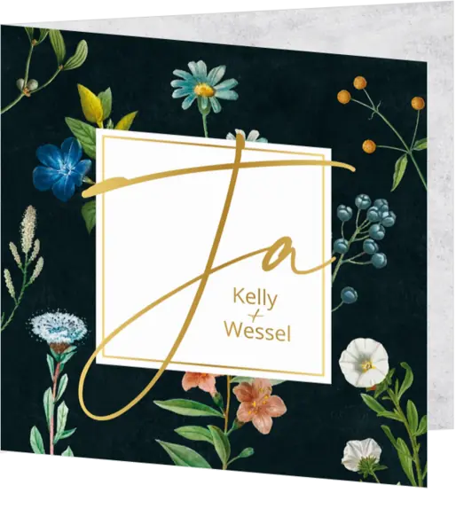 Huwelijkskaart - Veldbloemen