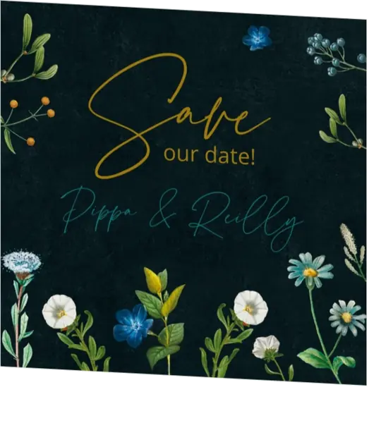 Save the date kaart - veldbloemen
