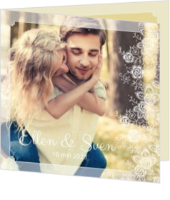 Romantische trouwkaarten - trouwkaart 124041BA