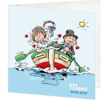 Menukaart - Huwelijksbootje