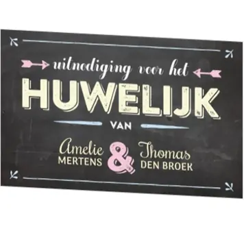 Huwelijkskaart - Krijtbord