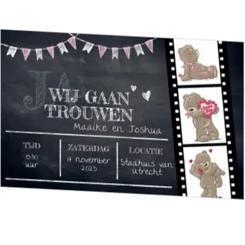 Filmstrip met beertjes op schoolbord