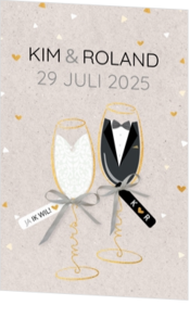 Bruiloft uitnodigingen collectie - trouwkaart 127007