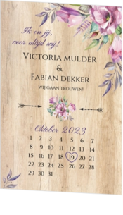 Trouwkaarten met bloemen ontwerp - trouwkaart 127033