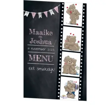 Menukaart - Filmstrip met beertjes op schoolbord 1270154