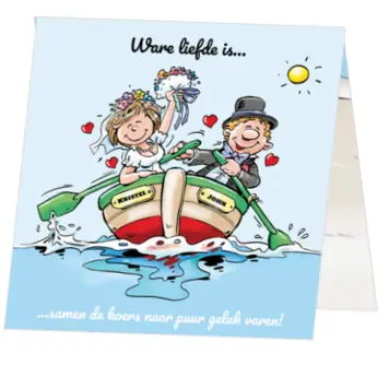 Huwelijkskaart - Huwelijksbootje