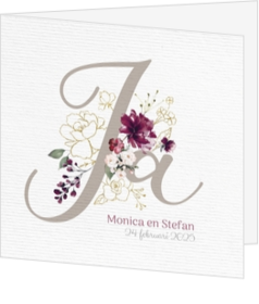 Trouwkaarten met bloemen ontwerp - trouwkaart 202004-00