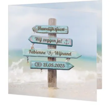 Huwelijkskaart - Strand