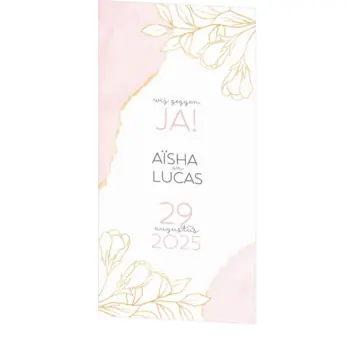 Huwelijkskaart - Pink en Gold