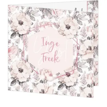 Huwelijkskaart - Vintage bloemen