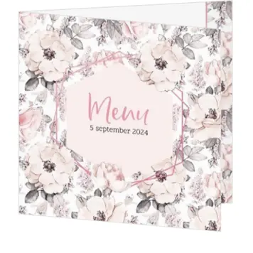 Menukaart - Vintage bloemen