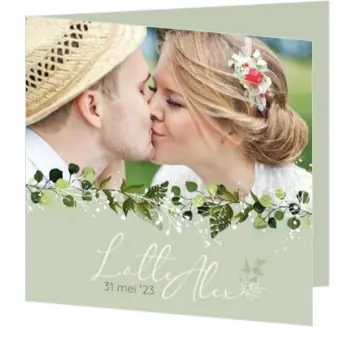Huwelijkskaart - Elegant groen