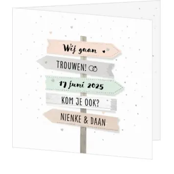 Huwelijkskaart - Wegwijzers