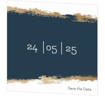 Save the Date - Stijlvol Blauw en goud