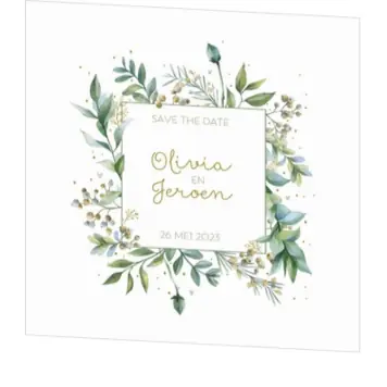 Botanische Save the Date - Stijlvol groen