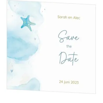 Save the Date - Waterverf strand