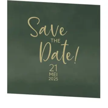 Donkergroene Save the Date kaart