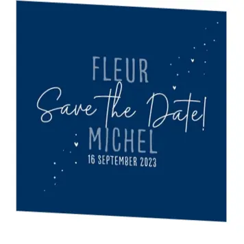 Save the Date - Stijlvol Blauw