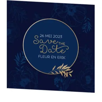 Save the Date - Bloemen en goud