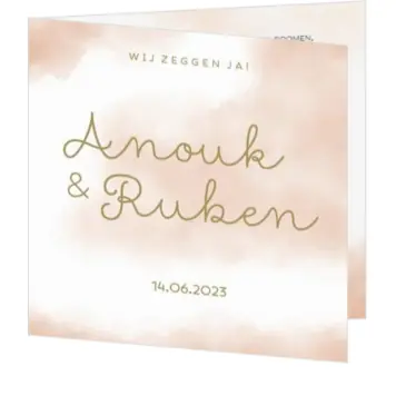 Huwelijkskaart - Terracottakleurige wolken