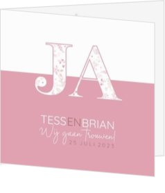 Trouwkaarten typografisch - trouwkaart 212026-00