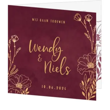 Huwelijkskaart - Chique veldbloemen