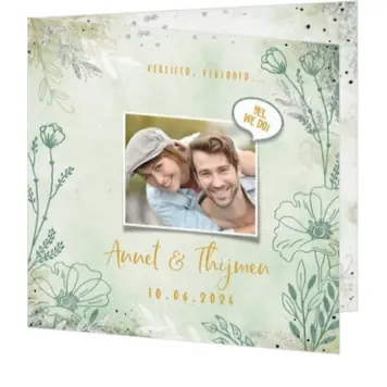 Huwelijkskaart - Wilde bloemen