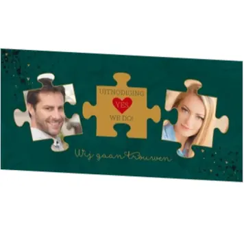 Huwelijkskaart - Puzzelstukjes