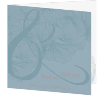 Huwelijkskaart - Dusty blue ampersand