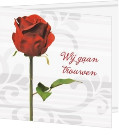 Trouwkaarten met bloemen ontwerp - trouwkaart T004