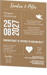 Bruiloft uitnodigingen collectie - trouwkaart LCT047
