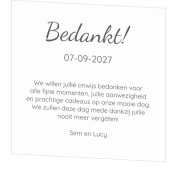 Bedankkaart enkel