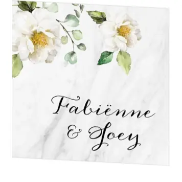 Save the date marmer met bloemen