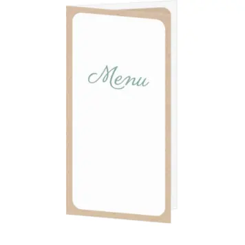 Menukaart kraft met groen