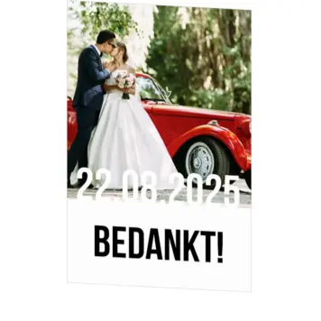 Bedankkaart typografie strak